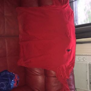 Long sleeve red crew neck t shirt